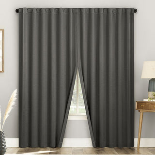 Cortinas blackout com fecho magnético Sun Zero Aria 2 peças cinza