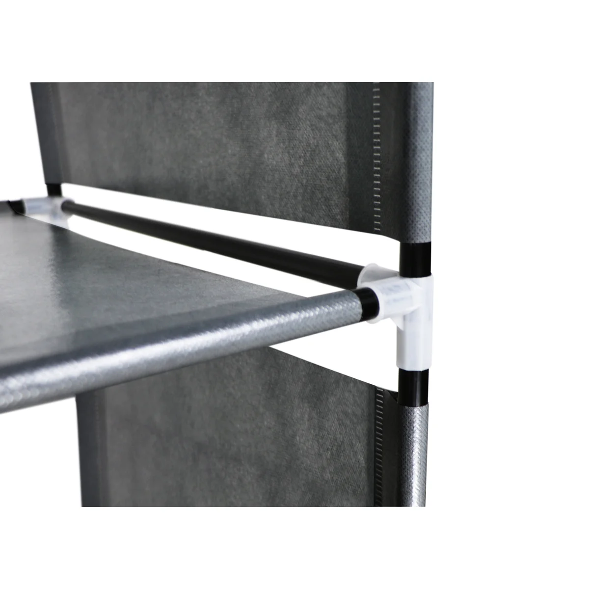 Armário portátil independente com 8 prateleiras de armazenamento, 2 hastes para pendurar e 4 bolsos 