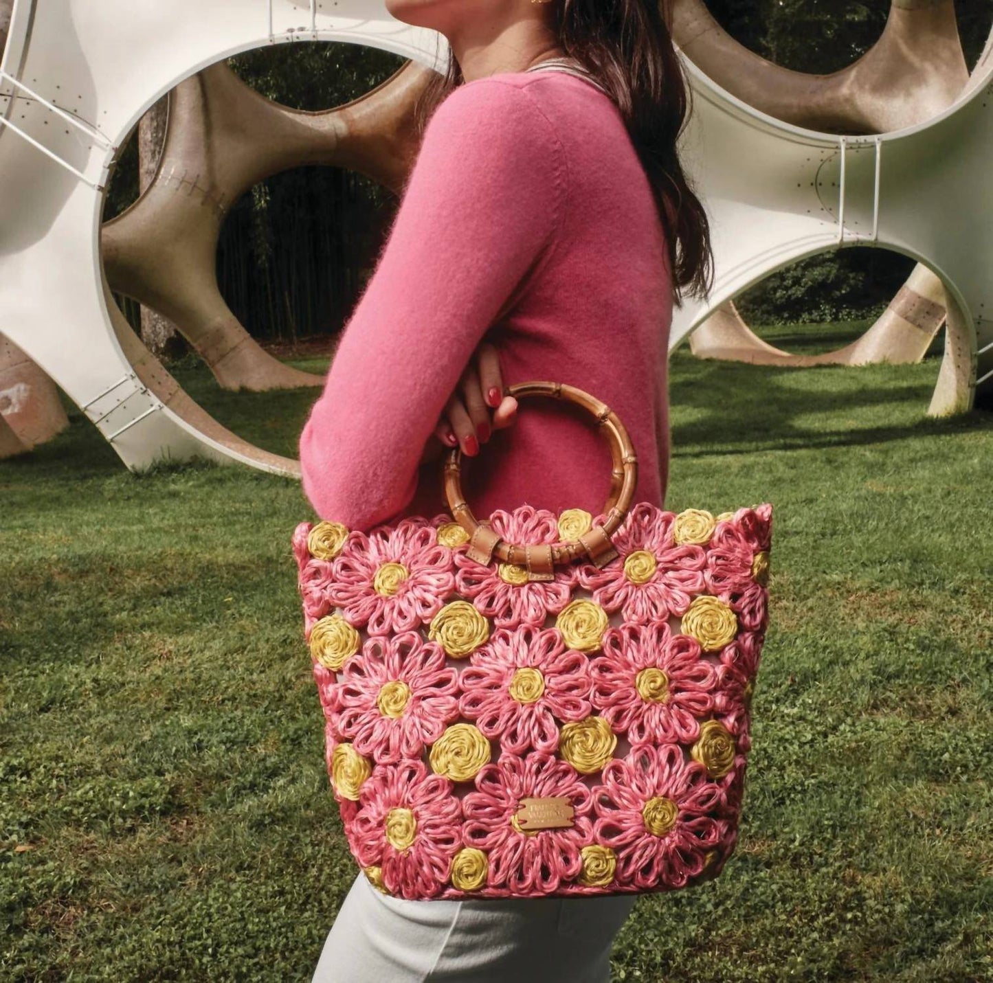 Frances Valentine - Women's Flora Tote Bag With Bamboo Handle