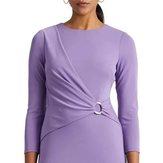 Ralph Lauren - Vestido curto com decote redondo e elástico
