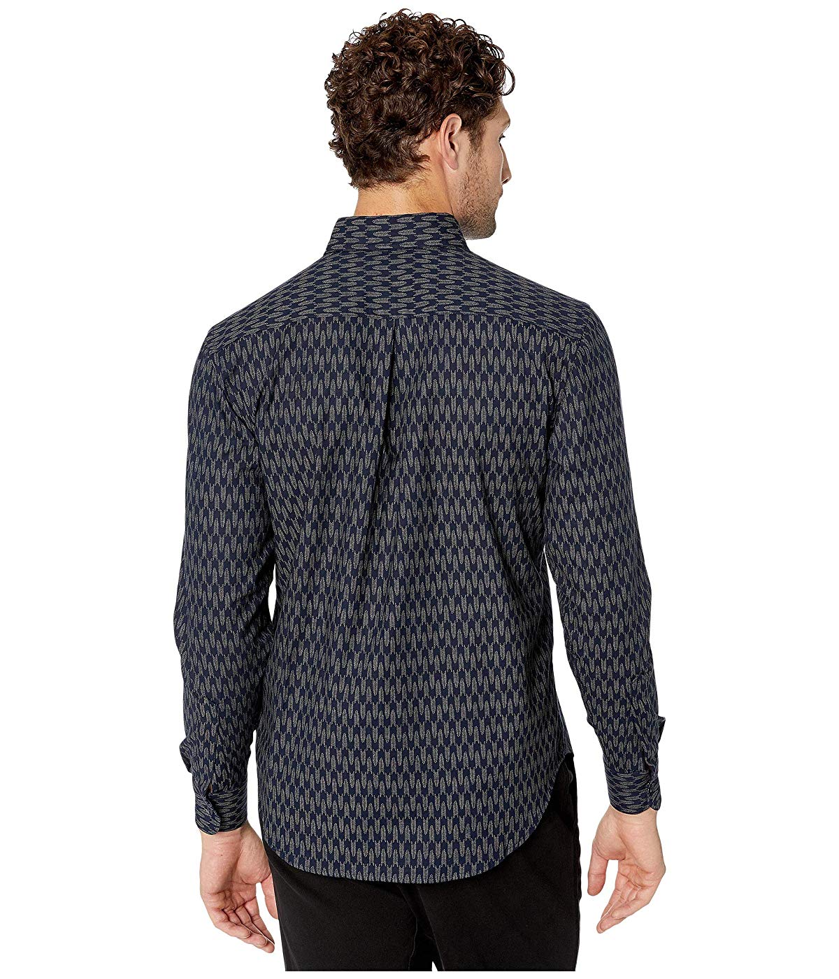 Camisa social masculina Naked &amp; Famous Easy com botões, azul, tamanho grande