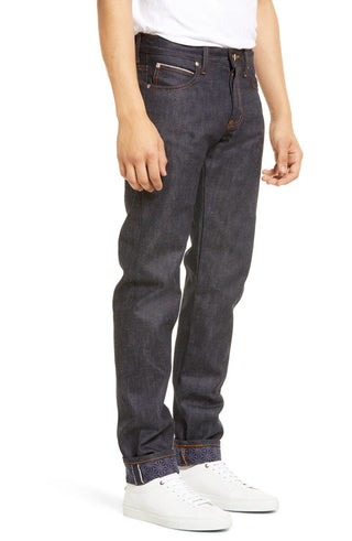 Calça jeans skinny Super Guy da Naked &amp; Famous, estampa de quimono Asanoha, orla, tamanho 31