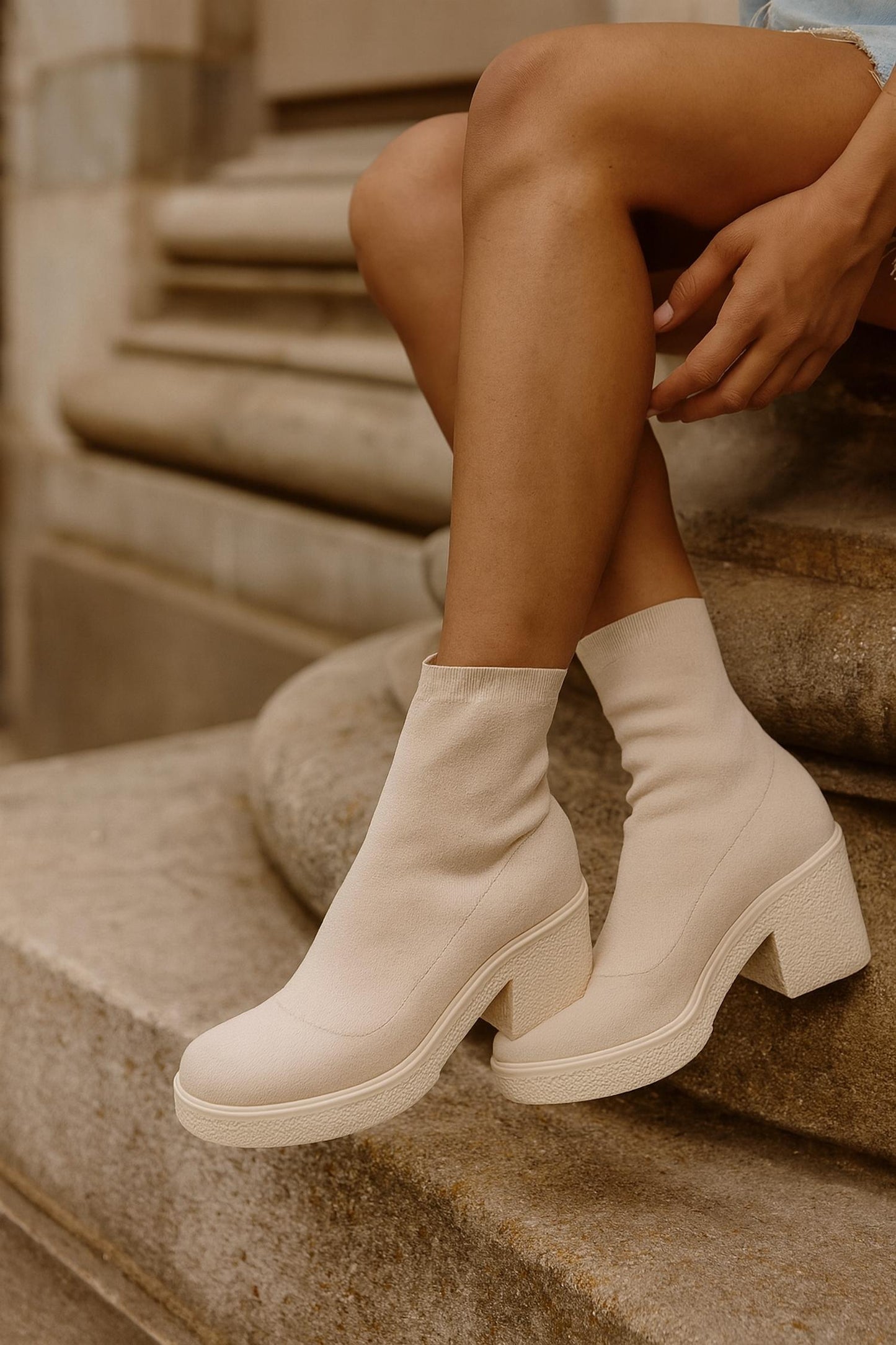 Everglades - Women's Stretch Sock Knit Chunky Platform Booties