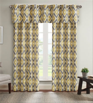 Cortina de janela com ilhós Madison Park Ashlin Diamond 50 x 84, tamanho amarelo, 84 painéis