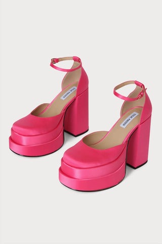 Steve Madden - Salto plataforma de cetim rosa Charlize feminino