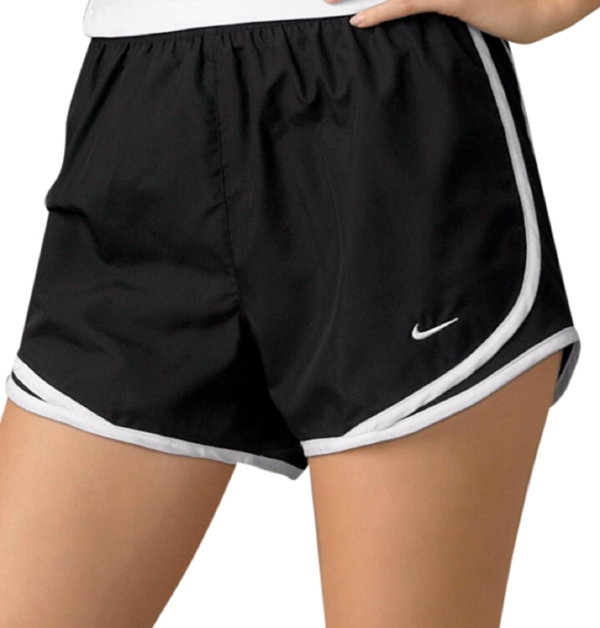 Shorts de corrida Nike Dri Fit Tempo feminino, preto, tamanho XS