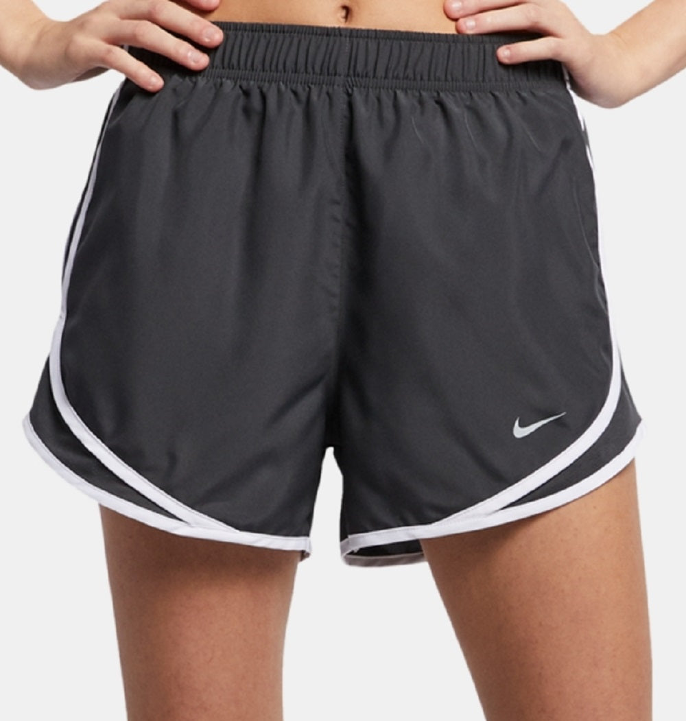 Shorts de corrida Nike Dri Fit Tempo feminino, cinza, tamanho XS