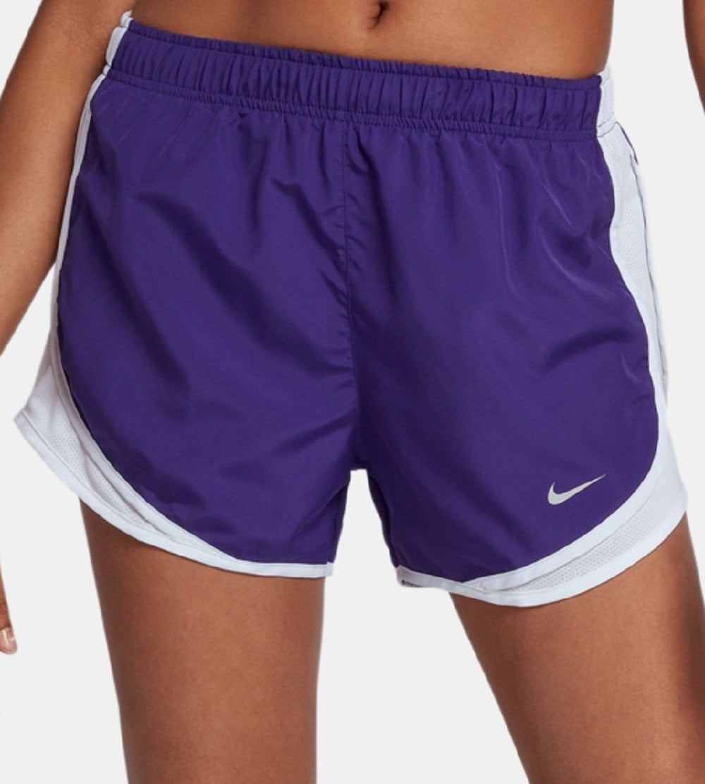 Shorts de corrida Nike Dry Tempo feminino, roxo, tamanho extrapequeno