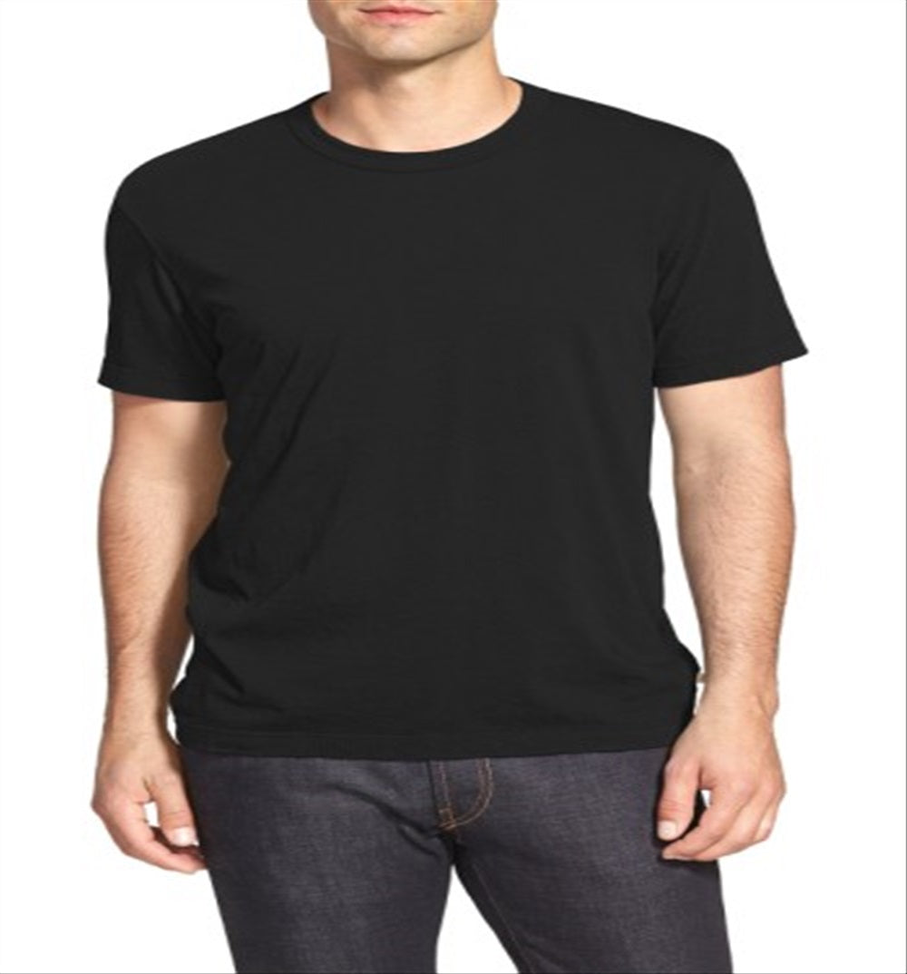 Camiseta masculina James Perse com gola redonda, preta, tamanho 2