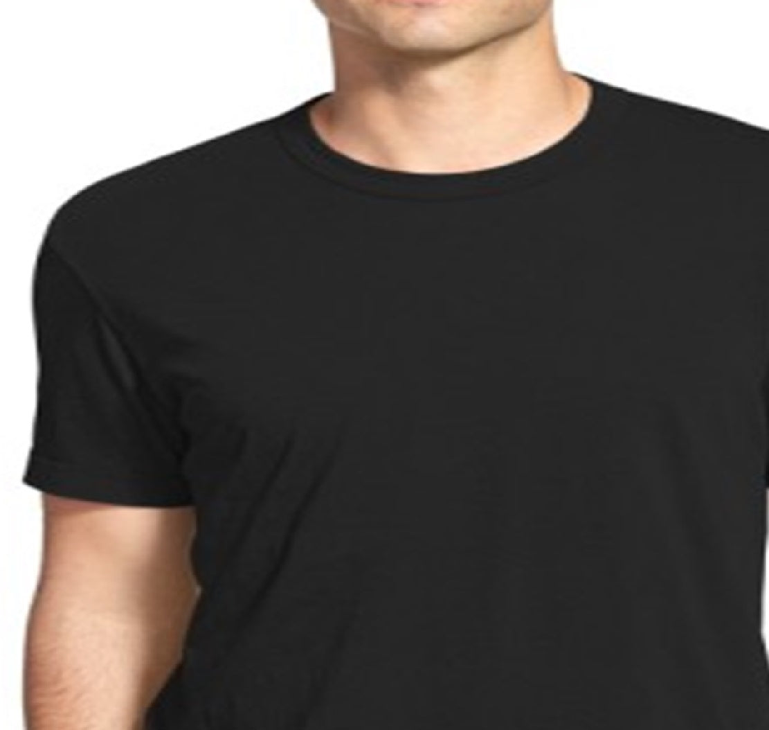 Camiseta masculina James Perse com gola redonda, preta, tamanho 2