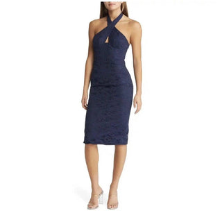 Bardot - Vestido midi com corpete cruzado e renda Riviera