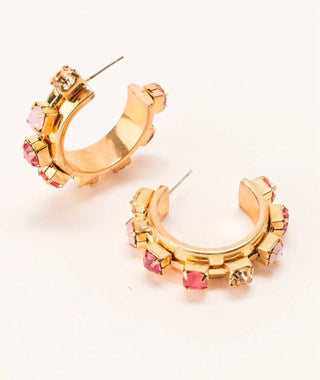 Violet & Brooks - Women's Camille Crystal Thick Hoop Earrings