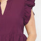 Entro - Ruffle Sleeve Tiered Midi Dress - PLUS