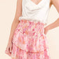 And The Why - Printed Lurex Tiered Skort