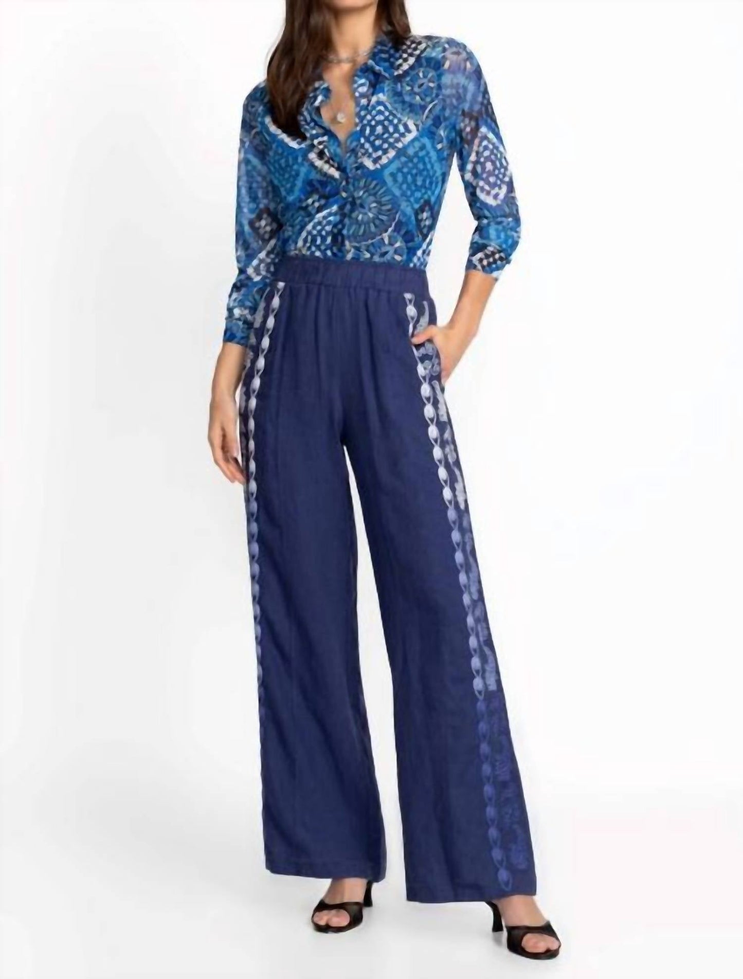 Johnny Was - SEAMED LINEN PANT LAURA