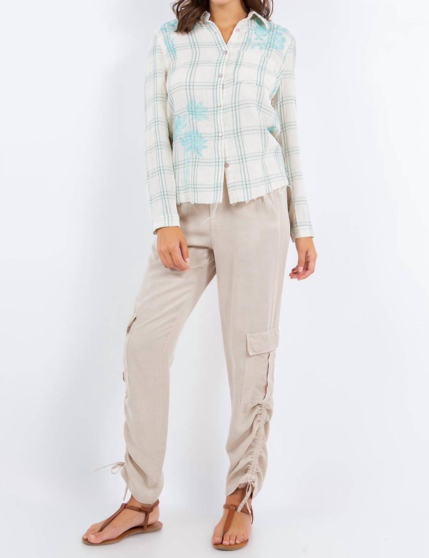 Paparazzi - Double Face Embroidered Plaid Shirt