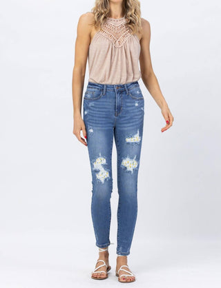 Judy Blue - Calça Jeans Skinny Lemon Patch de Cintura Alta