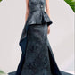 Janique - Halter Peplum Gown