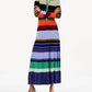 Christopher John Rogers - Striped Ribbed Long Sleeve Maxi Polo Dress
