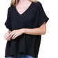 Entro - Textured Babydoll Top - Plus Size