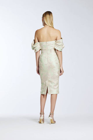 Frascara - Vestido drapeado ombro a ombro