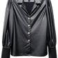 Fifteen Twenty - Faux Leather Long Sleeve Shirt