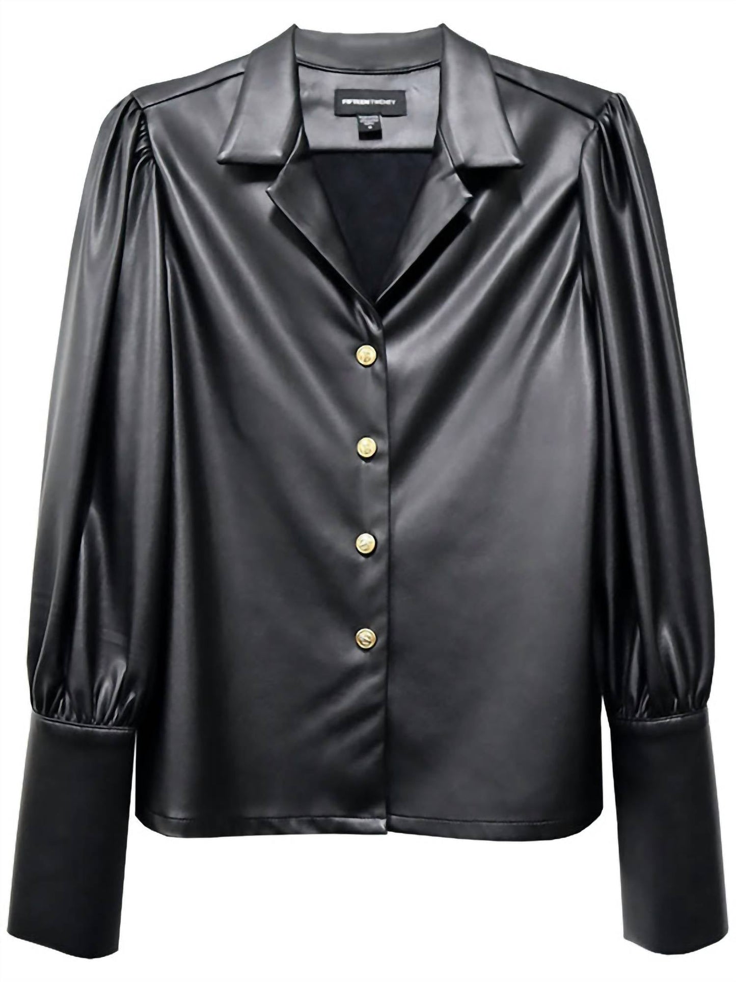 Fifteen Twenty - Faux Leather Long Sleeve Shirt