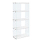 Bookshelf, Bookcase, Etagere, 5 Tier, Glossy Clear Tempered Glass - White