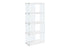 Bookshelf, Bookcase, Etagere, 5 Tier, Glossy Clear Tempered Glass - White