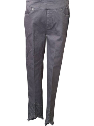 Slimsation By Multiples - Calça Jeans com Bainha Recortada Bordada