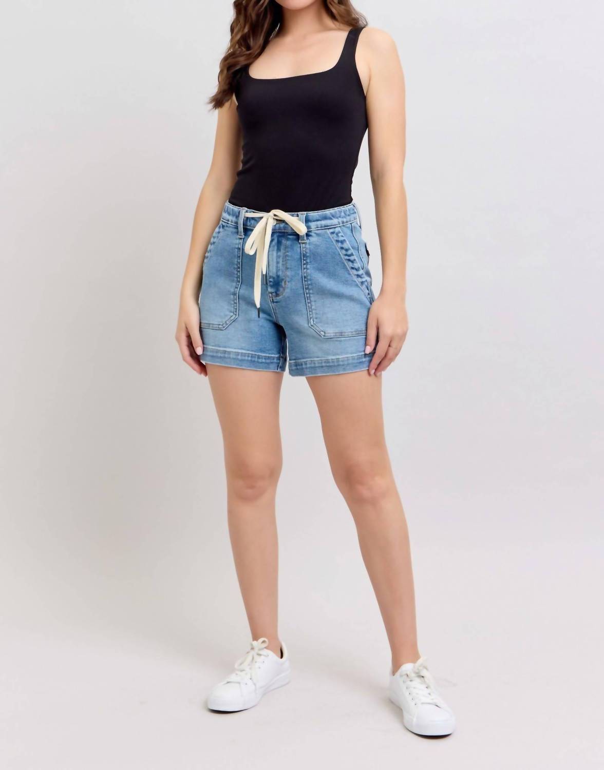 Judy Blue - High Waist Vintage Wash Jogger Denim Short