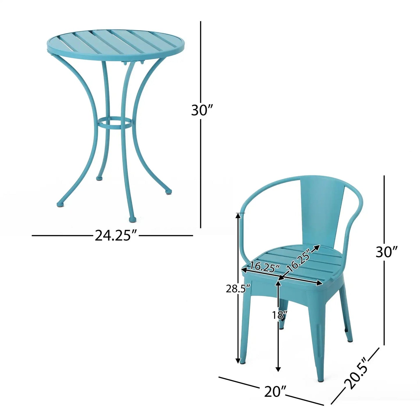 Yearn 3 Piece Bistro Set With Table and 2 Chairs
