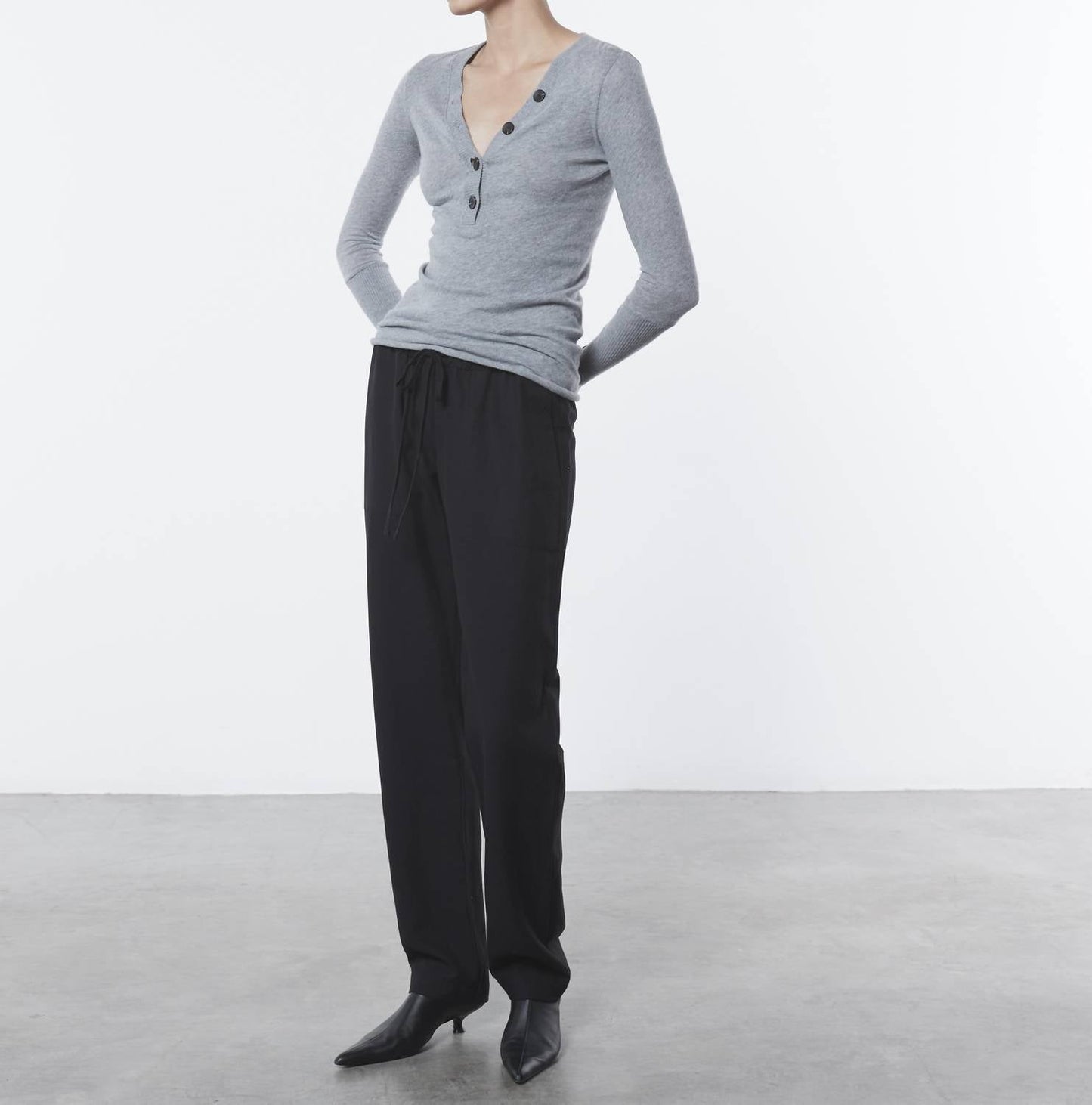 Enza Costa - CASHMERE LONG SLEEVES CUFFED HENLEY
