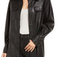 BB Dakota by Steve Madden Good Measure Faux Leather Shirt Jacket in Black , Size Large
