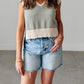 Bayeas - Bella High Rise Button Fly Distressed Denim Shorts