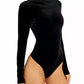 Good American - Velvet Long-Sleeve Bodysuit
