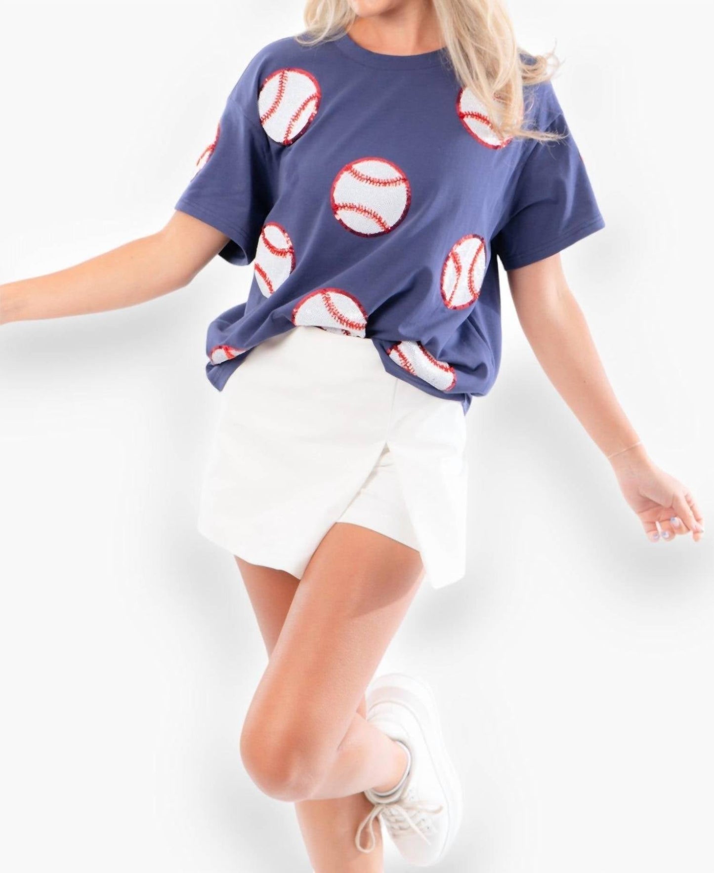 Abln Boutique - Home Run Hitter Sequin Baseball Tee