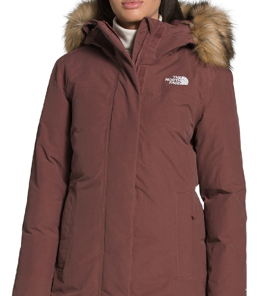Parka feminina Fill Power Down The North Face, roxa, tamanho grande