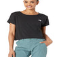 Camiseta feminina The North Face de manga curta com costas cruzadas, preta, tamanho X-S