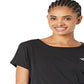 Camiseta feminina The North Face de manga curta com costas cruzadas, preta, tamanho X-S