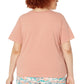 Camiseta feminina de algodão Half Dome The North Face, manga curta, rosa, tamanho 2X
