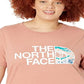 Camiseta feminina de algodão Half Dome The North Face, manga curta, rosa, tamanho 2X