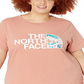 Camiseta feminina de algodão Half Dome The North Face, manga curta, rosa, tamanho 2X