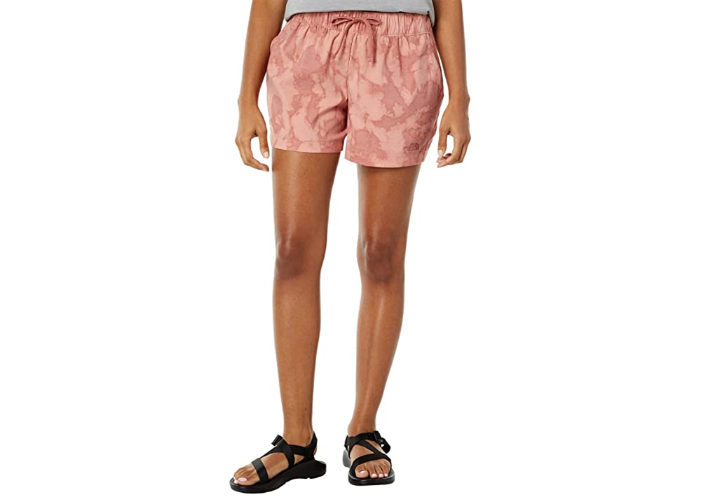 Shorts Classe V estampados femininos The North Face, rosa, tamanho grande