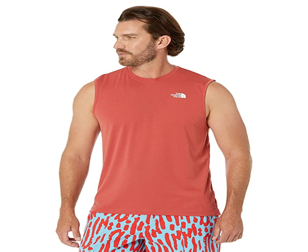 The North Face Wander sem mangas masculino, vermelho, tamanho X-Large