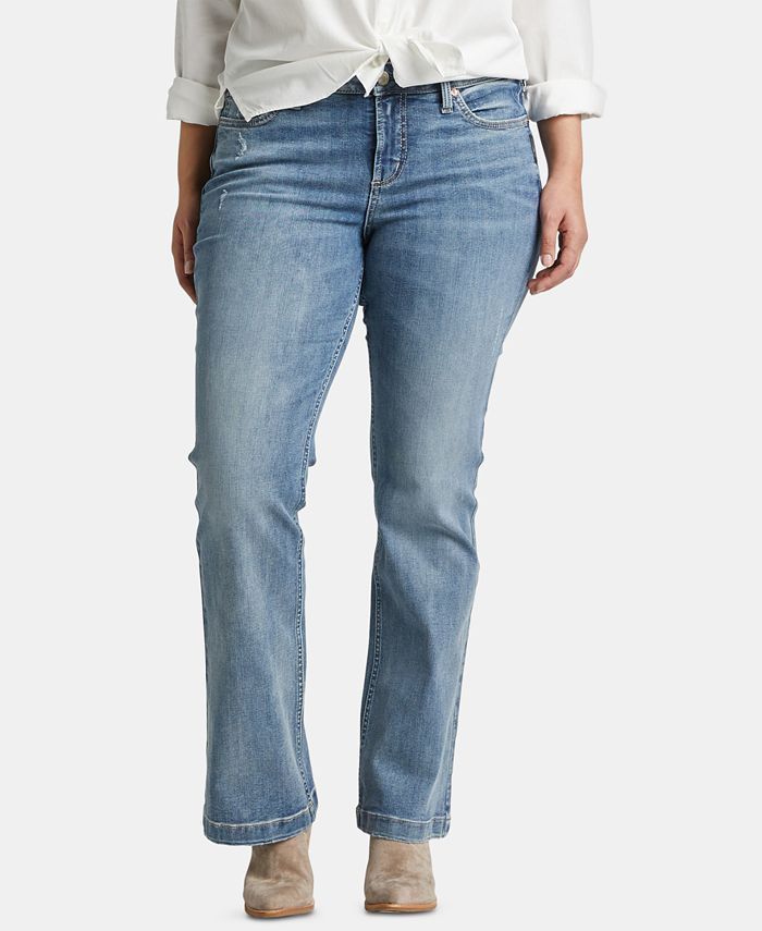 Calça jeans feminina Suki Bootcut da Silver Jeans Co., azul, tamanho 18W