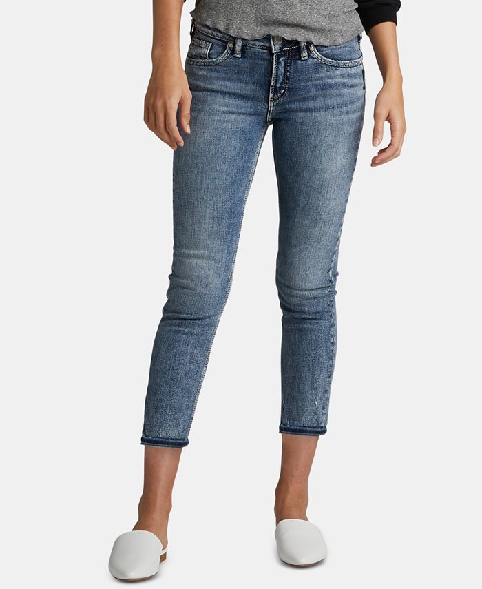 Calça jeans skinny feminina Silver Jeans Co., azul, tamanho 32x25