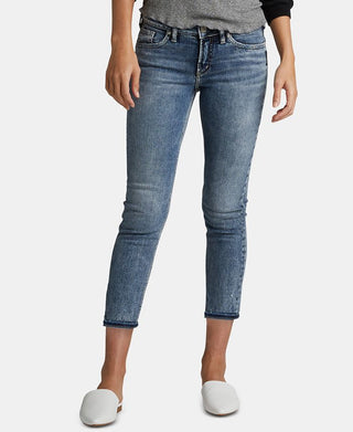 Calça jeans skinny feminina Silver Jeans Co., azul, tamanho 32x25