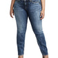 Calça jeans feminina Silver Jeans Co. Trendy Plus Suki Curvy Fit Slim Azul Tamanho 22