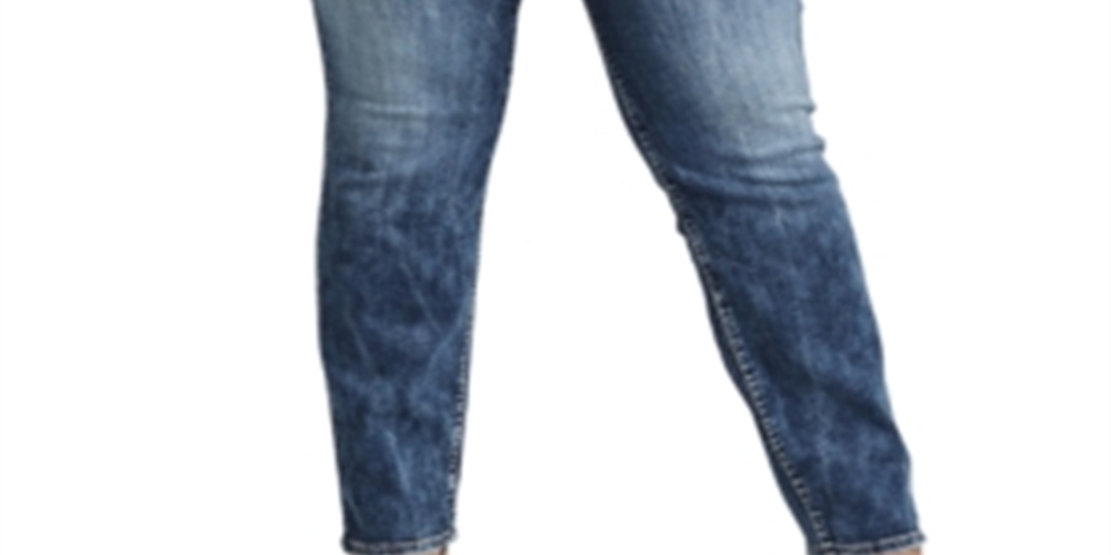 Calça jeans feminina Silver Jeans Co. Trendy Plus Suki Curvy Fit Slim Azul Tamanho 22